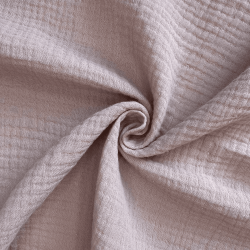 Ткань Муслин Жатый (Ширина 1,4м), цвет Пыльно-Розовый (на отрез) в Чебоксарах