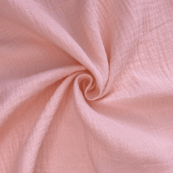 Ткань Муслин Жатый (Ширина 1,4м), цвет Нежно-Розовый (на отрез) в Чебоксарах