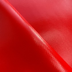 Ткань ПВХ 600 гр/м2 плотная (Ширина 1,5м), цвет Красный (на отрез) в Чебоксарах