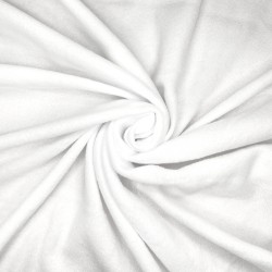 Ткань Флис Односторонний 130 гр/м2 (Ширина 150см), цвет Белый (на отрез) в Чебоксарах
