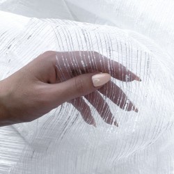 Ткань Тюль &quot;Штрихи&quot; (белый люрекс, ширина 2,8м), на отрез в Чебоксарах