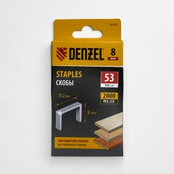 Denzel Скобы, 8 мм, для мебельного степлера, тип 53, 2000 шт. в Чебоксарах