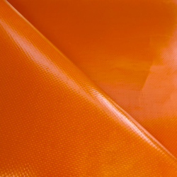Ткань ПВХ 450 гр/м2 (Ширина 1,6м), цвет Оранжевый (на отрез) в Чебоксарах