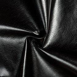 Ткань Дерматин (Кожзам) для мебели (Ширина 138см), цвет Черный (на отрез) в Чебоксарах