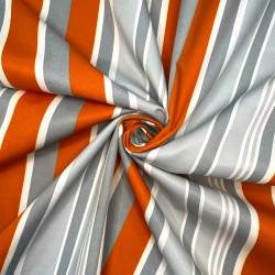 Ткань уцененная &quot;Престиж&quot; (Водоотталкивающая) (Ширина 1,48м), Серо-Оранжевая полоса (на отрез) в Чебоксарах