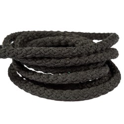 Шнур с сердечником 5мм, цвет Чёрный (плетено-вязанный, плотный) в Чебоксарах