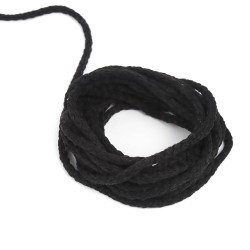 Шнур для одежды тип 2, цвет Чёрный (плетено-вязаный/полиэфир)  в Чебоксарах